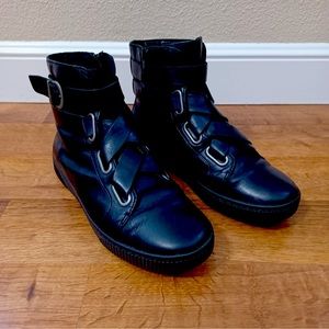 Born Women's Boots Sophia High Top Leather Sneakers Black